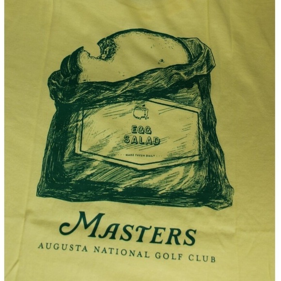 MASTERS Golf Yellow Egg Salad Sandwich T-Shirt XXL - Picture 3 of 7